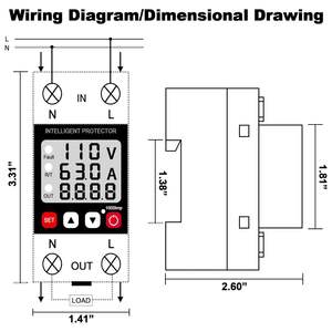 Protectores de Voltaje Digitales Ajustables de Alta Calidad, Suministro Directo de Fábrica con 10 Años de Experiencia, Protección Contra Sobretensión y Sobrecorriente (63A) - Product Image 3