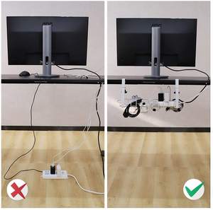 Organiseurs de câbles robustes en acier sans perçage, gestion des fils, support de câbles réglable en métal pour atelier et <span class=keywords><strong>garage</strong></span> - Product Image 6