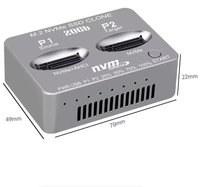 Base de Conexión para Disco Duro M.2 NVME, Soporte para Disco Duro de Estado Sólido Móvil de Doble Disco, Compatible con SSD M Key, Clonación Offline, Base de Conexión para SSD M.2 Sata