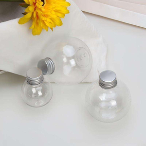 Eco Friendly Ball Shape <b>Small</b> Juice <b>Bottle</b> Packaging 50ml 100ml 250ml Round Transparent Plastic <b>Bottle</b> - Product Image 1