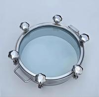 Couvre-trou d'accès sanitaire rond en acier inoxydable 304/316 de qualité alimentaire avec verre de visualisation intégral KQ Factory