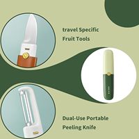 Éplucheur de fruits portable 2 en 1 pour le camping en plein air, avec couteau à fruits, couteau à éplucher pour la cuisine domestique