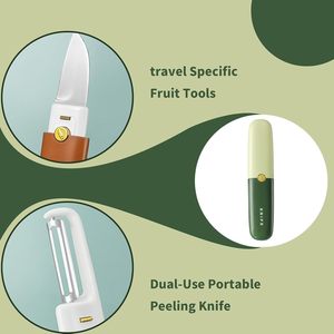 Portable 2 in 1 Outdoor <b>Camping</b> <b>Kitchen</b> Peeler Fruit Peeler With Fruit Knife Household <b>Kitchen</b> Paring Knife - Product Image 3