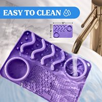 Tapis de gamelle antidérapant tout-en-un en silicone de qualité alimentaire Petdom pour chien, avec fonction d'alimentation lente et de soulagement de l'anxiété