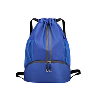 Sac à dos de football à cordon unisexe avec logo personnalisé Style tendance Compartiment pour chaussures de sport en polyester bonbon imperméable
