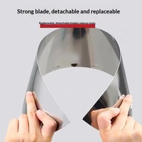 Couteau à enduire industriel DIY en acier inoxydable de 40 cm avec manche en plastique, lame plate pour le lissage des murs et le revêtement