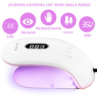 Sèche-ongles électrique LED professionnel automatique 36W avec certification GRS, lampe à cils, double source lumineuse en plastique, logo personnalisable
