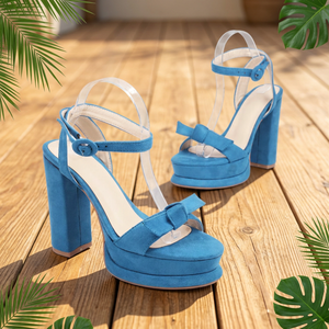Fashionable Breathable Open-Toe High-<b>Heel</b> Sandals for Women - Summer Shoes with <b>Platform</b> & One-Piece Buckle Strap - Product Image 1