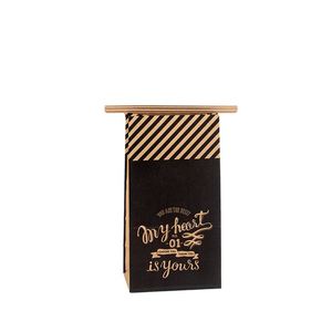 Manufactures Reusable Takeway Square Bottom Tropical Handles <b>Coffee</b> Burger Lunch Carry Black Gift Paper Bags - Product Image 4