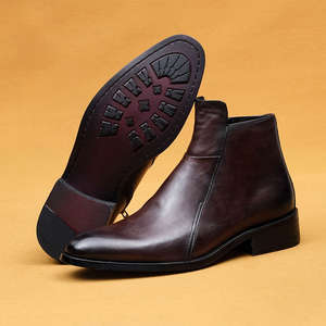 Chaussures classiques montantes à lacets en cuir véritable avec semelle en caoutchouc antidérapante, idéales pour les affaires - Product Image 3