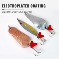 5-teiliges Metall-Löffelköder-Set mit Dreifachhaken, Roter Schwanz, Klinge für Forelle, Barsch, Hecht, Lachs, Süß- und Salzwasser-Angelausrüstung