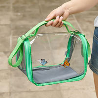 Cage à oiseaux, cage à perroquets, cage de transport pour pigeons et lézards, cage transparente portable pour oiseaux