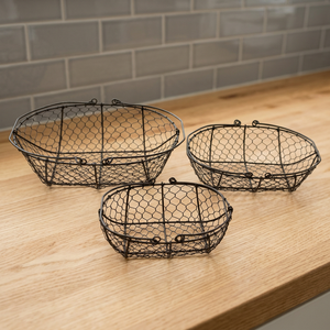 Juego de 3 cestas de alambre metálico - Product Image 3