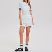 Nouvel ensemble de sport transfrontalier pour femme, robe de yoga et de tennis ultra-extensible et ajustée, polo à revers pour la course en extérieur et le fitness