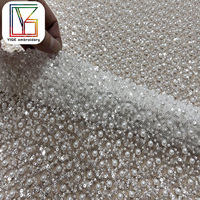 Tissu de Perles Françaises de Haute Qualité, Robe en Tulle Broderie Mariage, Tissu de Dentelle à Paillettes Lourd Perlé, Tissu de Dentelle de Mariée Blanc Perle