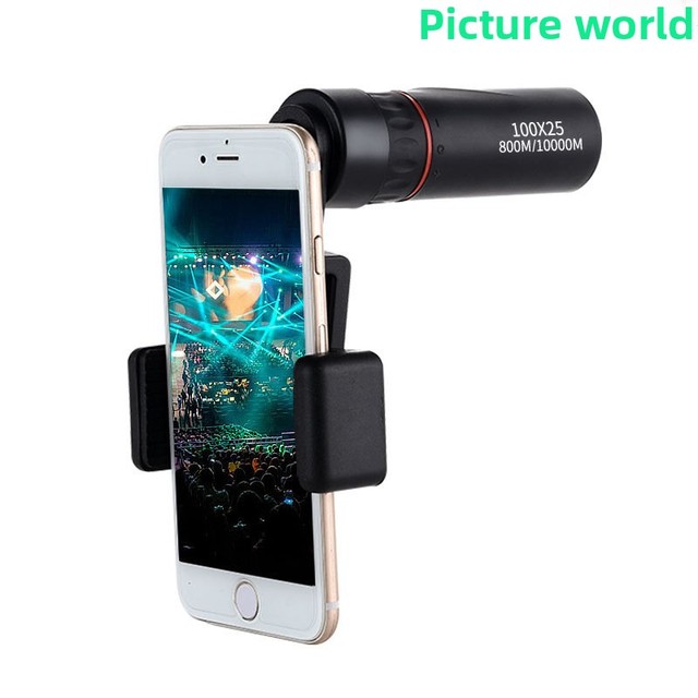 High Magnification Monocular Telescope 25mm Objective Lens Diameter HD Portable Telescope for Smartphone Lens Wholesale
