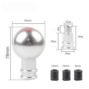 Auso-Racing Car Gear <b>Knob</b> 10-Speed Aluminum Round Universal <b>Shift</b> Lever Black And Silver - Product Image 3