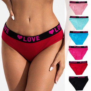 Mutandine da <span class=keywords><strong>donna</strong></span> in cotone personalizzabili con logo, all'ingrosso, a vita media, con stampa - Product Image 1