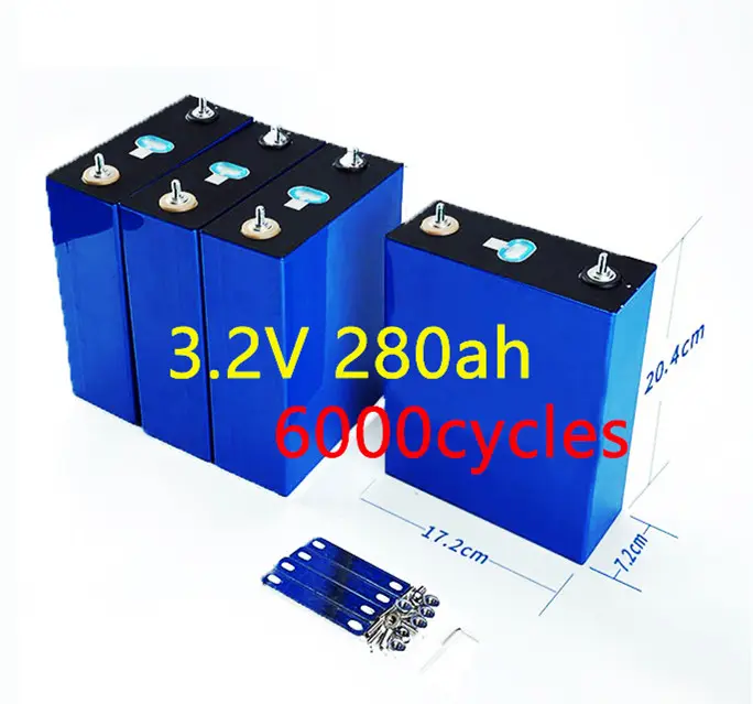 Hithium-Batterie mit 6000 Zyklen Lebensdauer Lifepo4 280 prismatische Zelle 3,2 V LiFePO4 Batterie 280 Ah Energiespeicher-Batterie für Solarsystem