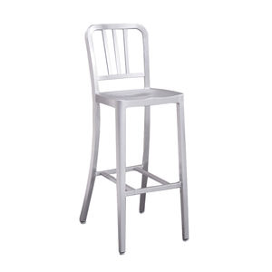 Tabouret de bar moderne en aluminium bleu marine pour extérieur, idéal pour jardin, hôtel, club et location pour événements (mariages, fêtes) - Product Image 5