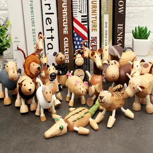 1pcs实木动物娃娃大象鳄鱼长颈鹿鳄鱼动物人物玩具优质木制玩具动物模型人物玩具