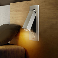 Lampe murale de lecture encastrée ZeroUNO pour hôtel, luminaire réglable avec interrupteur, lampe de chevet nordique pour hôtel