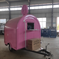 Remorque à glaces ronde rose sur mesure de 7,5 pieds, chariot alimentaire mobile entièrement équipé, camion de concession commercial pour la restauration et les événements