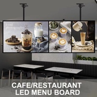 Boîte lumineuse LED en aluminium pour affichage de menu de restauration rapide, avec éclairage rétroéclairé magnétique pour la publicité