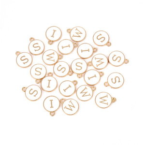 Breloques en lettres anglaises à faire soi-même, pendentif rond en alliage de zinc pour bijoux, bracelets, colliers, porte-clés, chaînes de téléphone, cadeau unisexe - Product Image 4
