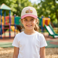 Casquette de baseball respirante et imperméable bicolore avec patch brodé alimentaire, boucle de réglage métallique, visière incurvée, 6 panneaux, style Dad Hat sportif