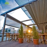 Toits rétractables motorisés, pergola d'extérieur, ombrage, pergola en aluminium et PVC, toit pliable