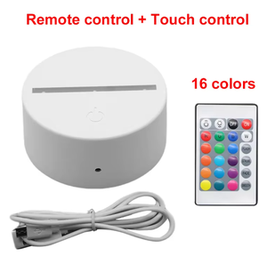 3D Acrylic ánh sáng ban đêm cơ sở với 16 màu sắc điều khiển từ xa dẫn ánh sáng - Product Image 2