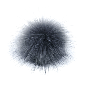 8cm Große Kunstfell-Pompons für Hüte 8cm Pompons mit Nadel für Bastelarbeiten Taschenanhänger Flauschige Rote Schwarze Fellbälle für DIY - Product Image 1