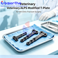 Pelat T Titanium ALPS Veteriner yang Dimodifikasi, Pelat Tulang Titanium untuk Perbaikan Fraktur Anjing, Desain Dimodifikasi untuk Penggunaan Klinik Hewan Peliharaan