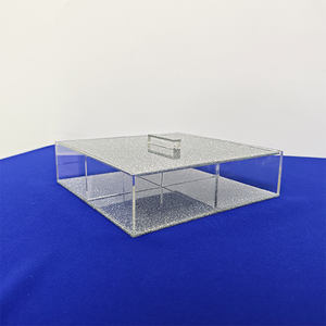 صينية طعام أكريليك ذهبية لامعة مخصصة بـ 6 أقسام مع غطاء، طبق حلوى فضي من اللوسيت للأدوات اليهودية - Product Image 6