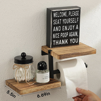 Tempat Tisu Toilet dengan Rak yang Dipasang di Dinding - Tempat Tisu Kamar Mandi dengan Penyimpanan Tisu Basah