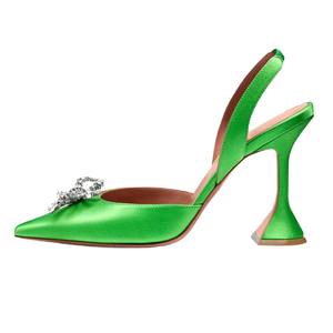 Elegantes Zapatos de Tacón Alto de Satén Naranja con Cristales para Mujer, Modernos Zapatos de Fiesta con Tacones Finos para Primavera y Verano - Product Image 1