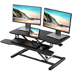 Escritorio Metálico Moderno de Altura Ajustable de 32 Pulgadas de Ancho, Convertidor de Escritorio para Trabajar de Pie o Sentado, Soporte para Dos Monitores y Portátiles - Product Image 4