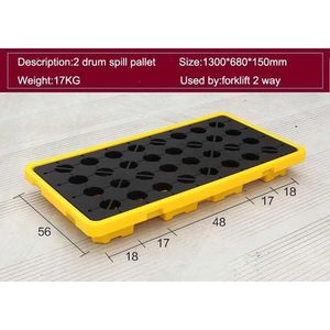 ถาดป้องกันสารเคมีรั่วไหล Rongxin ขนาด 390x390x75 มม. แบบตะแกรง 9 ขา ทางเข้า 4 ทิศทาง ความจุ 120 ลิตร - Product Image 4