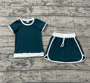 Vestido transpirable de verano para niña, modelo GSD3153, con estampado de rayas rosas, estilo bata de hermana mayor, manga volante, largo hasta la rodilla, venta al por mayor. - Product Image 4