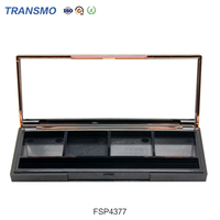 Palette de fard à paupières carrée 4 couleurs de luxe personnalisée étui compact emballage cosmétique pour maquillage avec miroir