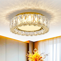 Plafonnier LED moderne en cristal, rond, encastré, en acier inoxydable, luminaire pour salon