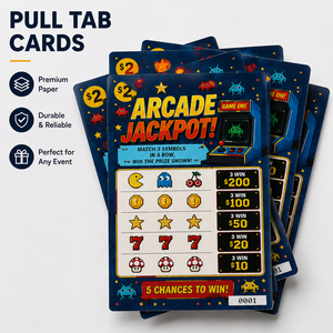 Cartes à déchirer personnalisées en carton de haute qualité avec impression recto-verso, écologiques, pour jeu, avec cinq fenêtres et languettes à tirer - Product Image 6