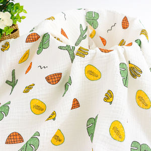 100% जैविक कपास की छपाई में दो झुर्रियों वाले मस्लिन कपड़े बुने वाले कपड़े के लिए बुने हुए कपड़े के बुलबुले कपड़े बुने हुए कपड़े - Product Image 2