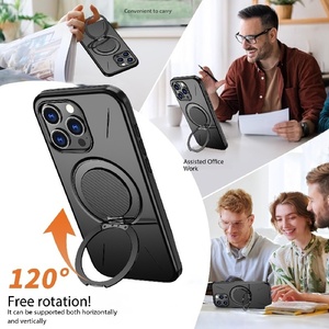 Nouvelle coque de téléphone magnétique en TPU + PC KP avec anneau support intelligent pour iPhone 11 13 15 17 Pro Max Samsung Google - Product Image 2