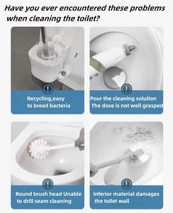 Cepillo de Inodoro Desechable Ecológico Personalizado al por Mayor con Mango de Plástico de Microfibra, Diseño Colgante de Pared, OEM ODM - Product Image 4