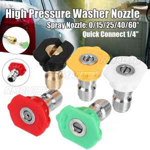 NUEVO Juego de 1/5 Piezas de Boquillas de Acero Inoxidable G1/4 de Conexión Rápida para Lavadora a Presión, Boquilla de Pulverización de Múltiples Grados para Lavado de Autos - Product Image 6