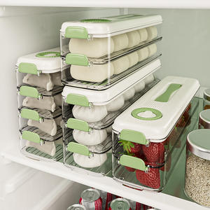 Kotak Penyimpanan Samping Kulkas Freezer untuk Sandwich dan Pangsit, Model Amerika Hemat-Ruang, Bahan PET+PP Food Grade - Product Image 1