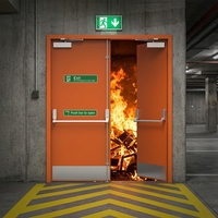 Porte coupe-feu en acier thermolaqué isolée contre la fumée, taille personnalisable pour projets de complexes commerciaux