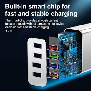 4USB Charger Fast Charging Power Supply <b>Adapter</b> US/<b>EU</b> <b>Plug</b> Charger Block Wall Charger for Smart Phones - Product Image 4